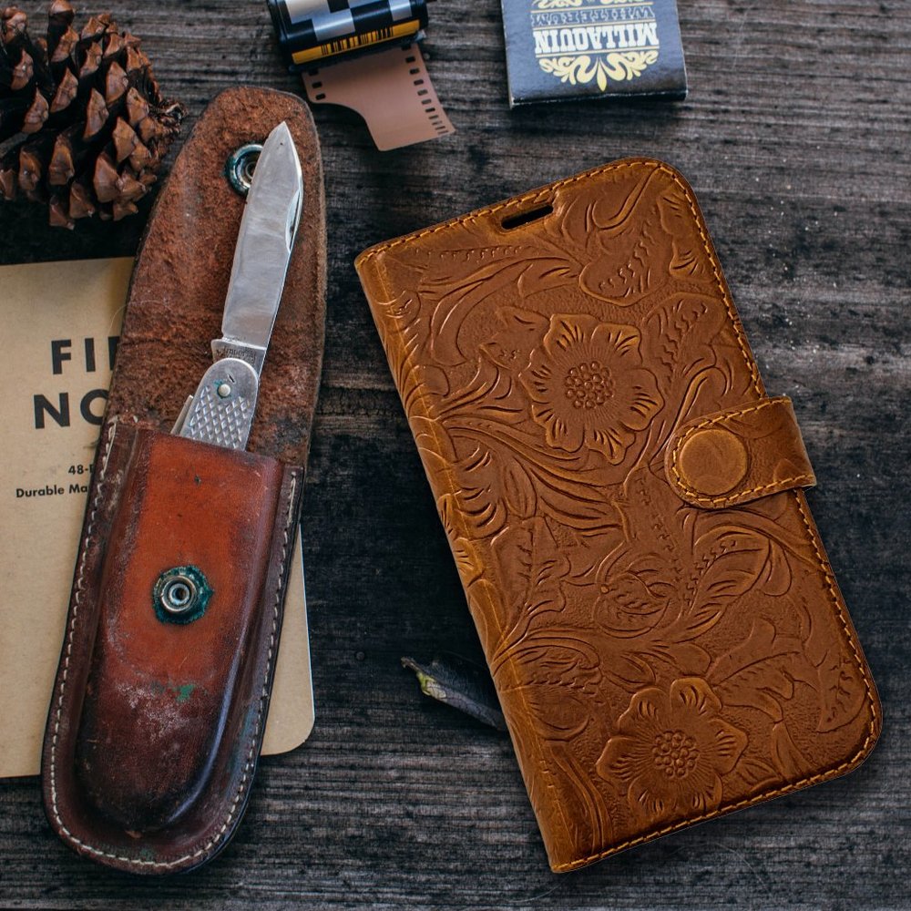 iPhone 14 Leather Case - Detachable RFID Blocking Card Slots - Card Storage